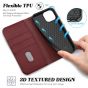 TUCCH iPhone 13 Mini Wallet Case, iPhone 13 Mini Flip Folio Book Cover, Magnetic Closure Phone Case - Dark Red