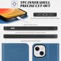 TUCCH iPhone 13 Mini Wallet Case, iPhone 13 Mini Flip Folio Book Cover, Magnetic Closure Phone Case - Lake Blue