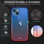 TUCCH iPhone 13 Clear TPU Case Non-Yellowing, Transparent Thin Slim Scratchproof Shockproof TPU Case with Tempered Glass Screen Protector for iPhone 13 5G - Blue&Red