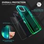 TUCCH iPhone 13 Clear TPU Case Non-Yellowing, Transparent Thin Slim Scratchproof Shockproof TPU Case with Tempered Glass Screen Protector for iPhone 13 5G - Blue&Green