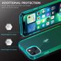 TUCCH iPhone 13 Clear TPU Case Non-Yellowing, Transparent Thin Slim Scratchproof Shockproof TPU Case with Tempered Glass Screen Protector for iPhone 13 5G - Blue&Green