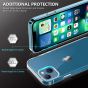 TUCCH iPhone 13 Clear TPU Case Non-Yellowing, Transparent Thin Slim Scratchproof Shockproof TPU Case with Tempered Glass Screen Protector for iPhone 13 5G - Crystal Clear