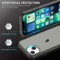 TUCCH iPhone 13 Clear TPU Case Non-Yellowing, Transparent Thin Slim Scratchproof Shockproof TPU Case with Tempered Glass Screen Protector for iPhone 13 5G - Grey
