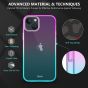 TUCCH iPhone 13 Clear TPU Case Non-Yellowing, Transparent Thin Slim Scratchproof Shockproof TPU Case with Tempered Glass Screen Protector for iPhone 13 5G - VioletBlue
