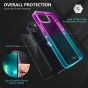 TUCCH iPhone 13 Clear TPU Case Non-Yellowing, Transparent Thin Slim Scratchproof Shockproof TPU Case with Tempered Glass Screen Protector for iPhone 13 5G - VioletBlue