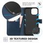 TUCCH iPhone 13 Wallet Case, iPhone 13 PU Leather Case, Folio Flip Cover with RFID Blocking, Credit Card Slots, Magnetic Clasp Closure - Dark Blue