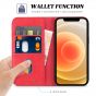 TUCCH iPhone 13 Wallet Case, iPhone 13 PU Leather Case, Flip Cover with Stand, Credit Card Slots, Magnetic Closure - Bright Red
