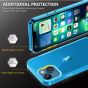 TUCCH iPhone 13 Mini Clear TPU Case Non-Yellowing, Transparent Thin Slim Scratchproof Shockproof TPU Case with Tempered Glass Screen Protector for iPhone 13 Mini 5G(5.4-Inch) - Clear & Blue