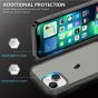 TUCCH iPhone 13 Mini Clear TPU Case Non-Yellowing, Transparent Thin Slim Scratchproof Shockproof TPU Case with Tempered Glass Screen Protector for iPhone 13 Mini 5G(5.4-Inch) - Clear & Grey