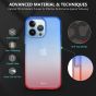 TUCCH iPhone 13 Pro Clear TPU Case Non-Yellowing, Transparent Thin Slim Scratchproof Shockproof TPU Case with Tempered Glass Screen Protector for iPhone 13 Pro 5G - Blue&Red