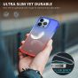 TUCCH iPhone 13 Pro Clear TPU Case Non-Yellowing, Transparent Thin Slim Scratchproof Shockproof TPU Case with Tempered Glass Screen Protector for iPhone 13 Pro 5G - Blue&Red