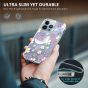 TUCCH iPhone 13 Pro Clear TPU Case Non-Yellowing, Transparent Thin Slim Scratchproof Shockproof TPU Case with Tempered Glass Screen Protector for iPhone 13 Pro 5G - Pink Purple Flowers