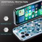 TUCCH iPhone 13 Pro Clear TPU Case Non-Yellowing, Transparent Thin Slim Scratchproof Shockproof TPU Case with Tempered Glass Screen Protector for iPhone 13 Pro 5G - Blue Flowers Leaves
