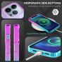 TUCCH iPhone 13 Pro Clear TPU Case Non-Yellowing, Transparent Thin Slim Scratchproof Shockproof TPU Case with Tempered Glass Screen Protector for iPhone 13 Pro 5G - Violet Blue