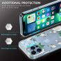 TUCCH iPhone 13 Pro Clear TPU Case Non-Yellowing, Transparent Thin Slim Scratchproof Shockproof TPU Case with Tempered Glass Screen Protector for iPhone 13 Pro 5G - White Rose