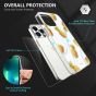 TUCCH iPhone 13 Pro Clear TPU Case Non-Yellowing, Transparent Thin Slim Scratchproof Shockproof TPU Case with Tempered Glass Screen Protector for iPhone 13 Pro 5G - Marble Pineapples