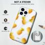 TUCCH iPhone 13 Pro Clear TPU Case Non-Yellowing, Transparent Thin Slim Scratchproof Shockproof TPU Case with Tempered Glass Screen Protector for iPhone 13 Pro 5G - Marble Pineapples