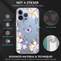 TUCCH iPhone 13 Pro Clear TPU Case Non-Yellowing, Transparent Thin Slim Scratchproof Shockproof TPU Case with Tempered Glass Screen Protector for iPhone 13 Pro 5G - Purple Lilac Flower