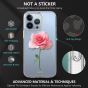 TUCCH iPhone 13 Pro Clear TPU Case Non-Yellowing, Transparent Thin Slim Scratchproof Shockproof TPU Case with Tempered Glass Screen Protector for iPhone 13 Pro 5G - Pink Rose Flower