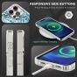 TUCCH iPhone 13 Pro Clear TPU Case Non-Yellowing, Transparent Thin Slim Scratchproof Shockproof TPU Case with Tempered Glass Screen Protector for iPhone 13 Pro 5G - Blue Flowers