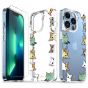 TUCCH iPhone 13 Pro Clear TPU Case Non-Yellowing, Transparent Thin Slim Scratchproof Shockproof TPU Case with Tempered Glass Screen Protector for iPhone 13 Pro 5G - Cute Cats