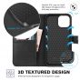 TUCCH iPhone 13 Pro Max Wallet Case, iPhone 13 Pro Max PU Leather Case with Folio Flip Book RFID Blocking, Stand, Card Slots, Magnetic Clasp Closure - Black