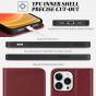 TUCCH iPhone 13 Pro Max Leather Case, iPhone 13 Pro Max PU Wallet Case with Stand Folio Flip Book Cover and Magnetic Closure - Dark Red