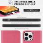 TUCCH iPhone 13 Pro Max Leather Case, iPhone 13 Pro Max PU Wallet Case with Stand Folio Flip Book Cover and Magnetic Closure - Hot Pink