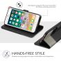 TUCCH iPhone 8 Plus Wallet Case, iPhone 7 Plus Case, Premium PU Leather Flip Folio Case - Black & Grey