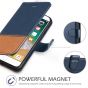 TUCCH iPhone 8 Plus Wallet Case, iPhone 7 Plus Case, Premium PU Leather Flip Folio Case - Dark Blue & Brown