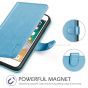 TUCCH iPhone 8 Plus Wallet Case, iPhone 7 Plus Case, Premium PU Leather Flip Folio Case - Shiny Light Blue