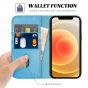 TUCCH iPhone 12 Wallet Case, iPhone 12 Pro Wallet Case, Flip Cover with Stand, Credit Card Slots, Magnetic Closure for iPhone 12 / Pro 6.1-inch 5G Shiny Light Blue