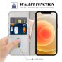 TUCCH iPhone 12 Wallet Case, iPhone 12 Pro Wallet Case, Flip Cover with Stand, Credit Card Slots, Magnetic Closure for iPhone 12 / Pro 6.1-inch 5G Shiny Silver