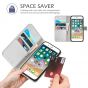 TUCCH iPhone 8 Plus Wallet Case, iPhone 7 Plus Case, Premium PU Leather Flip Folio Case - Shiny Silver