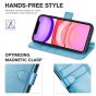 TUCCH iPhone 11 Wallet Case with Magnetic, iPhone 11 Leather Case - Shiny Light Blue