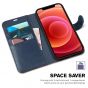 TUCCH iPhone 12 Wallet Case, iPhone 12 Pro Case, iPhone 12 / Pro 6.1-inch Flip Case - Dark Blue & Brown