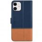 TUCCH iPhone 12 Wallet Case, iPhone 12 Pro Case, iPhone 12 / Pro 6.1-inch Flip Case - Dark Blue & Brown