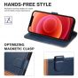 TUCCH iPhone 13 Wallet Case, iPhone 13 PU Leather Case, Folio Flip Cover with RFID Blocking, Credit Card Slots, Magnetic Clasp Closure - Dark Blue & Brown