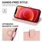 TUCCH iPhone 13 Wallet Case, iPhone 13 PU Leather Case, Folio Flip Cover with RFID Blocking, Credit Card Slots, Magnetic Clasp Closure - Shiny Rose Gold