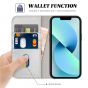 TUCCH iPhone 13 Wallet Case, iPhone 13 PU Leather Case, Flip Cover with Stand, Credit Card Slots, Magnetic Closure - Shiny Silver