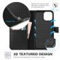 TUCCH iPhone 13 Pro Wallet Case, iPhone 13 Pro PU Leather Case, Folio Flip Cover with RFID Blocking and Kickstand - Black & Grey