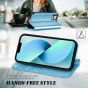 TUCCH iPhone 13 Pro Max Leather Case, iPhone 13 Pro Max PU Wallet Case with Stand Folio Flip Book Cover and Magnetic Closure - Shiny Light Blue
