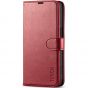 TUCCH iPhone 15 Wallet Case, iPhone 15 PU Leather Case-Dark Red