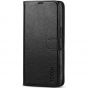 TUCCH iPhone 15 Wallet Case, iPhone 15 PU Leather Case-Black - Full Grain