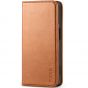 TUCCH iPhone 15 Wallet Case, iPhone 15 Magnet Case - Light Brown