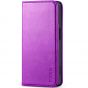 TUCCH iPhone 15 Wallet Case, iPhone 15 Shockproof Case with Front Cover - Purple