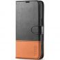 TUCCH iPhone 15 Pro Max Leather Wallet Case, iPhone 15 Pro Max Flip Phone Case - Black & Brown