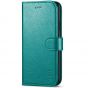 TUCCH iPhone 7 Wallet Case, iPhone 8 Case, iPhone SE 2/3 Gen. Premium PU Leather Case - Full Grain Cyan