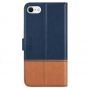 TUCCH iPhone 7 Wallet Case, iPhone 8 Case, Premium PU Leather Case - Dark Blue & Brown