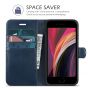 TUCCH iPhone 7 Wallet Case, iPhone 8 Case, Premium PU Leather Case - Dark Blue & Brown